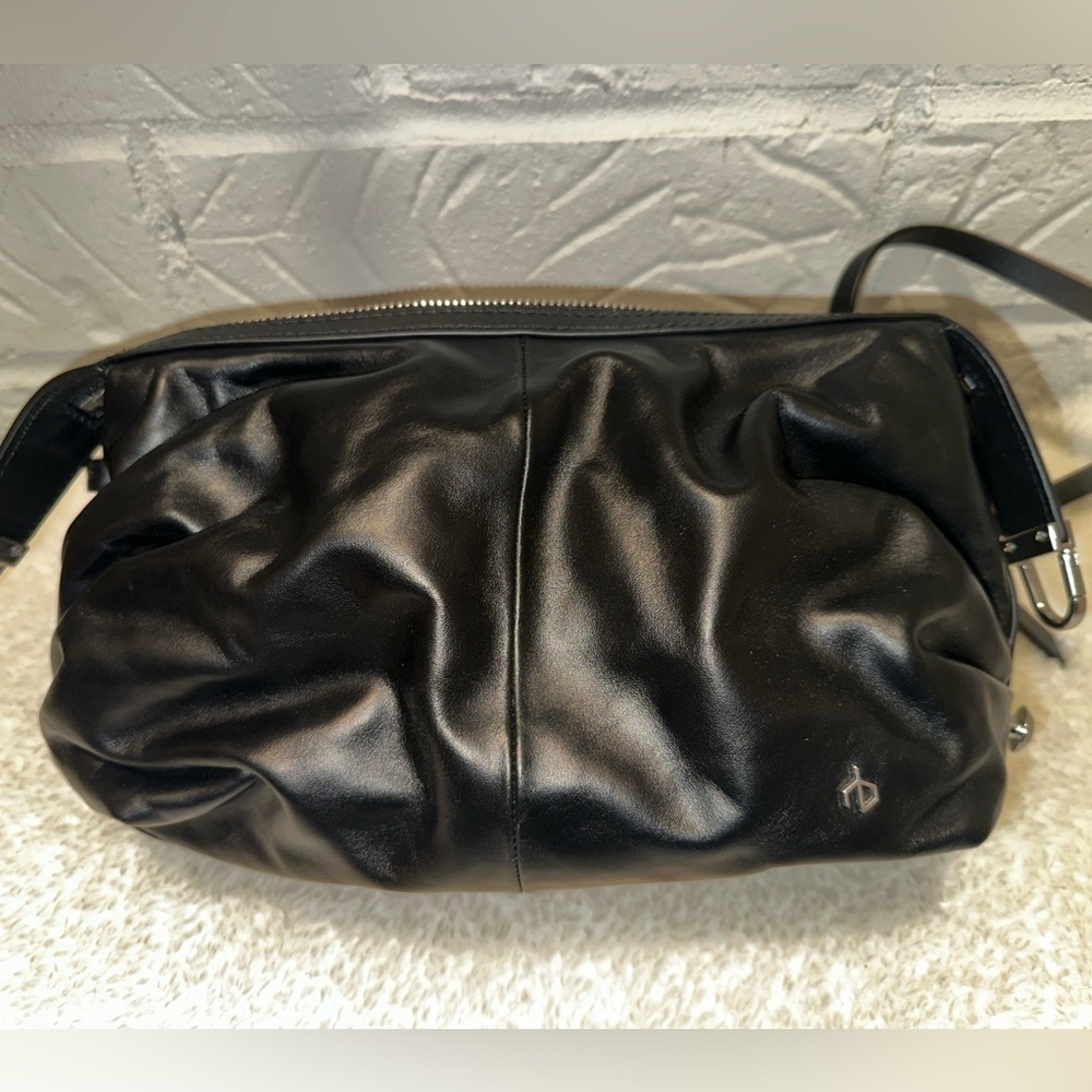 New Rag & Bone Black Leather Top Handle Convertible Crossbody Bag - Picture 5 of 15